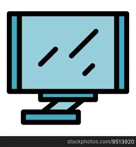 Stand tv icon outline vector. Mount bracket. Monitor television color flat. Stand tv icon vector flat