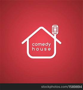 stand up comedy cartoon theme vector illustration. stand up comedy