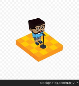 stand up comedy isometric block cartoon. stand up comedy isometric block cartoon theme vector illustration