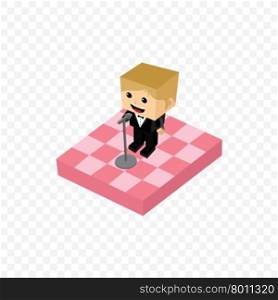 stand up comedy isometric block cartoon. stand up comedy isometric block cartoon theme vector illustration