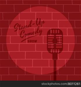 stand up comedy. stand up comedy cartoon theme vector illustration
