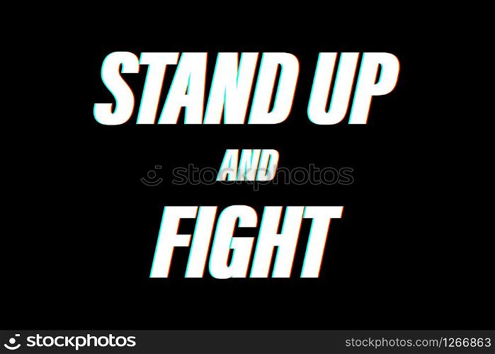 stand up fight concept black background vector illustration
