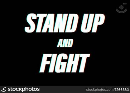 stand up fight concept black background vector illustration