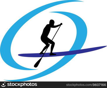 Stand up paddle boarding Royalty Free Vector Image