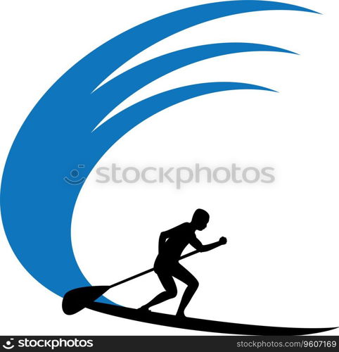 Stand up paddle boarding Royalty Free Vector Image