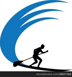 Stand up paddle boarding Royalty Free Vector Image