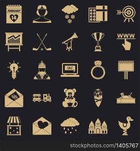 Standard icons set. Simple set of 25 standard vector icons for web for any design. Standard icons set, simple style