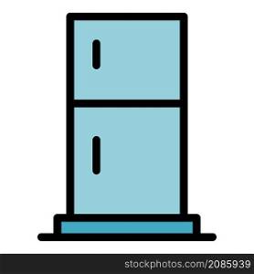 Standard refrigerator icon. Outline standard refrigerator vector icon color flat isolated. Standard refrigerator icon color outline vector