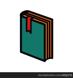Standing book with bookmark icon. Vector illustration. Standing book with bookmark icon