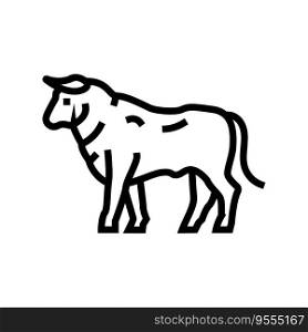 standing bul animal line icon vector. standing bul animal sign. isolated contour symbol black illustration. standing bul animal line icon vector illustration