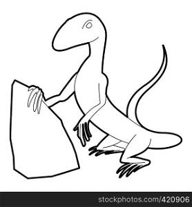 Standing lizard icon. Outline illustration of standing lizard vector icon for web. Standing lizard icon, outline style