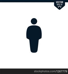 Standing man icon collection in glyph style, solid color vector