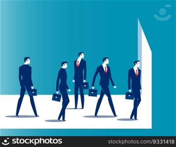 Standing out for the crowd. Business choice vector illustration