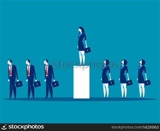 Standing out from the crowd business. Concept business vector illustration. Flat business character, Cartoon style design.