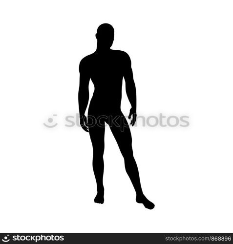 Standing Pose Man Silhouette. Very smooth and detailed. Vector illustration.