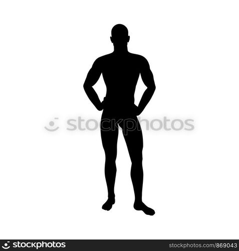 Standing Pose Man Silhouette Very Smooth And Detailed Vector Illustration — 7432