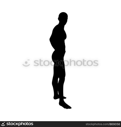 Standing Pose Man Silhouette Very Smooth And Detailed Vector Illustration — 5472