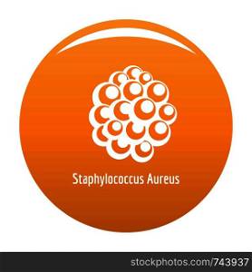 Staphylococcus aureus icon. Simple illustration of staphylococcus aureus vector icon for any design orange. Staphylococcus aureus icon vector orange