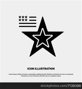 Star, American, Flag, Usa solid Glyph Icon vector