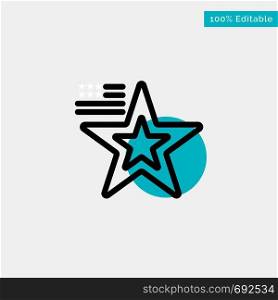 Star, American, Flag, Usa turquoise highlight circle point Vector icon