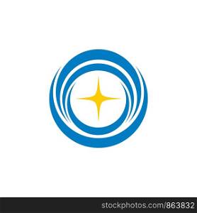 Star and Circle Swoosh Logo Template Illustration Design. Vector EPS 10.