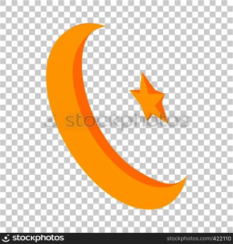 Star and Crescent isometric icon 3d on a transparent background vector illustration. Star and Crescent isometric icon