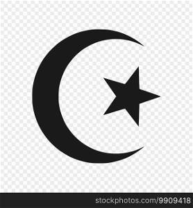 Star and crescent - symbol of Islam. Vector illustration. symbol of Islam isolated