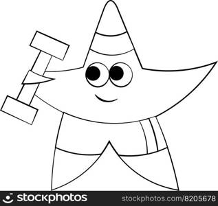 Star and dumbbell in black and white