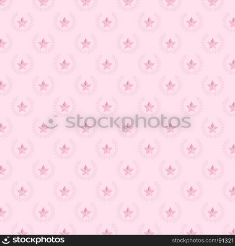 Star and laurel wreath pattern background, stock vector