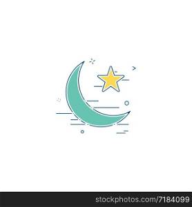 Star and moon icon design vector