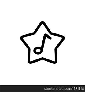 Star and note icon vector. A thin line sign. Isolated contour symbol illustration. Star and note icon vector. Isolated contour symbol illustration