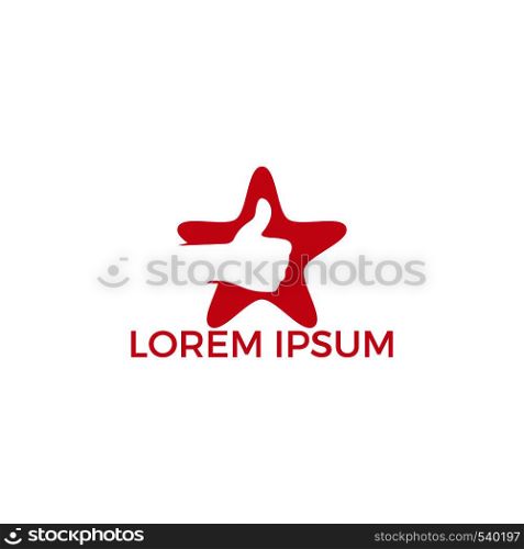 Star and thumb up vector logo design. Success symbol. Like sign icon.
