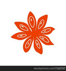star Anise flat vector on white background illustration. EPS 10. Vector illustration. Anise on white background illustration. EPS 10. Vector illustration