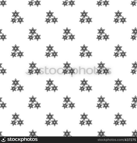 Star anise pattern seamless in simple style vector illustration. Star anise pattern vector