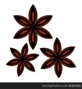 Star anise spice icon flat isolated on white background vector illustration. Star anise spice icon isolated