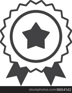 Star Award Medal illustration in minimal style isolated on background