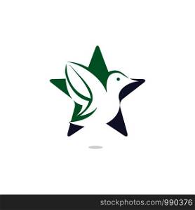 Star bird vector logo design. Creative bird and star icon.