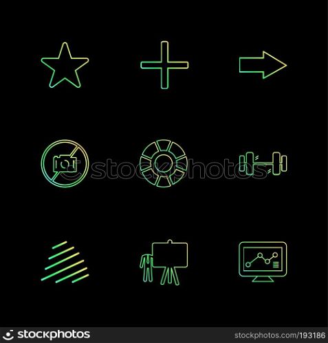 star , body building, board ,chart , graph , percentage , navigation , share , money ,  id card , naviagation , breifcase , icon, vector, design,  flat,  collection, style, creative,  icons