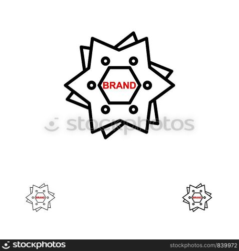 Star, Branding, Brand, Logo, Shape Bold and thin black line icon set