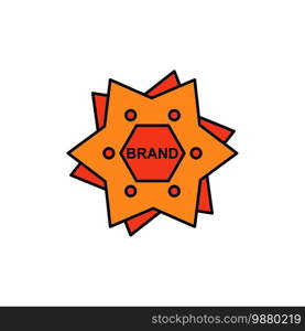 Star, Branding, Brand, Logo, Shape  Flat Color Icon. Vector icon banner Template