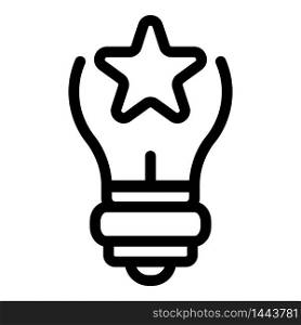 Star bulb icon. Outline star bulb vector icon for web design isolated on white background. Star bulb icon, outline style