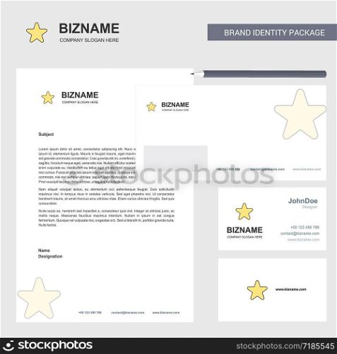 Star Business Letterhead, Envelope and visiting Card Design vector template