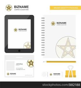 Star Business Logo, Tab App, Diary PVC Employee Card and USB Brand Stationary Package Design Vector Template