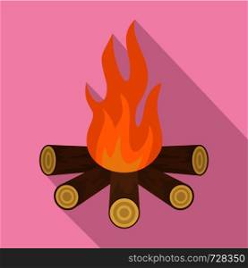 Star camp fire icon. Flat illustration of star camp fire vector icon for web design. Star camp fire icon, flat style