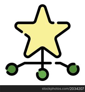 Star charity comunity icon. Outline star charity comunity vector icon color flat isolated. Star charity comunity icon color outline vector