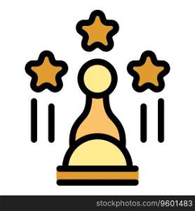 Star chess icon outline vector. Online game. Social queen color flat. Star chess icon vector flat