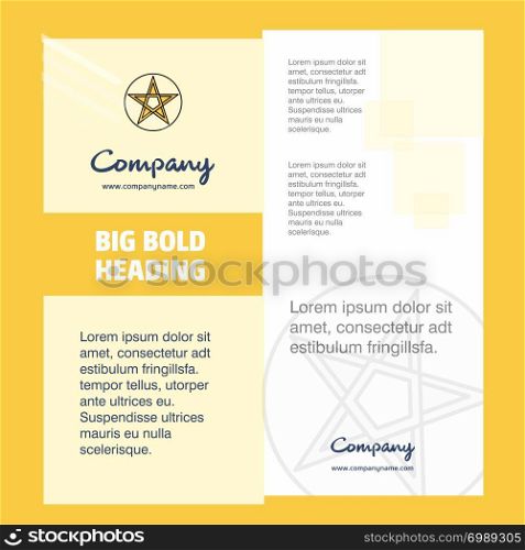 Star Company Brochure Title Page Design. Company profile, annual report, presentations, leaflet Vector Background