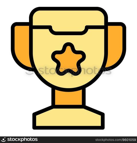 Star cup icon outline vector. Consult expert. Chart attack color flat. Star cup icon vector flat
