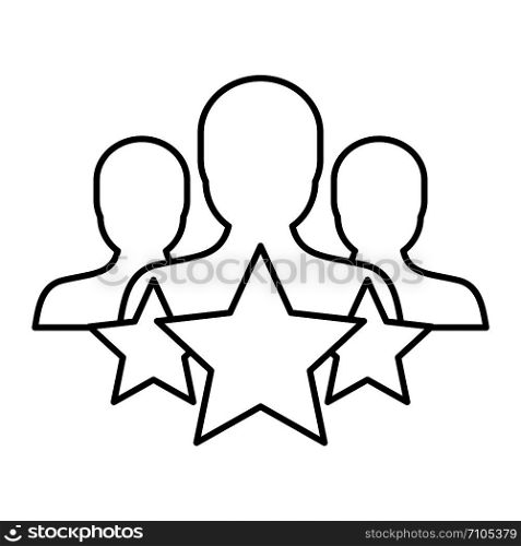Star customer retention icon. Outline illustration of star customer retention vector icon for web design isolated on white background. Star customer retention icon, outline style