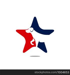 Star Dog icon logo design vector illustration. Veterinary vector logo design template.